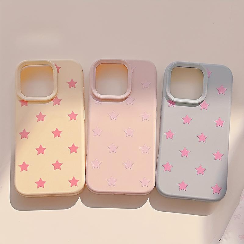 Cute Star Silicone TPU Soft Phone Case For iPhone 17 16 15 14 13 12 11 Pro Max 17 Air 16 15 Plus Shockproof Bumper Cover