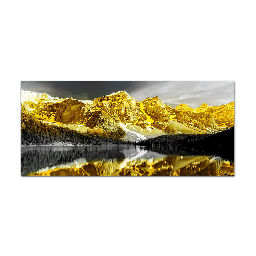 Black White Artwork Gold Mountain Landscape Canvas Painting Scandinavian Poster and Print Wall Art Modern Living Room Decor Pics