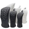 Golf Head Cover Driver Compatible 460cc 440cc Wood Fairway Utility High-quality PU Leather Single Item Wave Black White Conversion Tag Included.