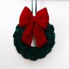 Handmade Bowknot Wreath Hanging Ornament Plush Christmas Wreath Door Decor  Wall Decor