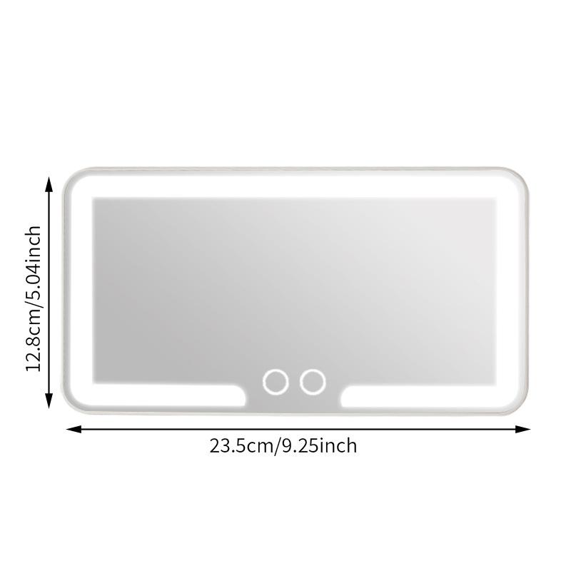 1Pc Portable Car Led Makeup Mirror Hd Mirror Three Gear Adjustment Sun Visor Plate Universal Interior Rear Mirror Vanity Mirror