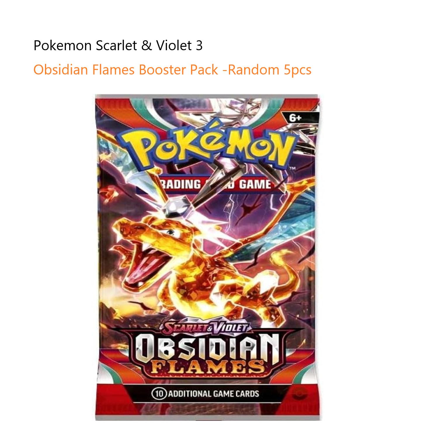 

POKEMON Бустер «Алое и Фиолетовое 3 Обсидиановое пламя» 5 шт.