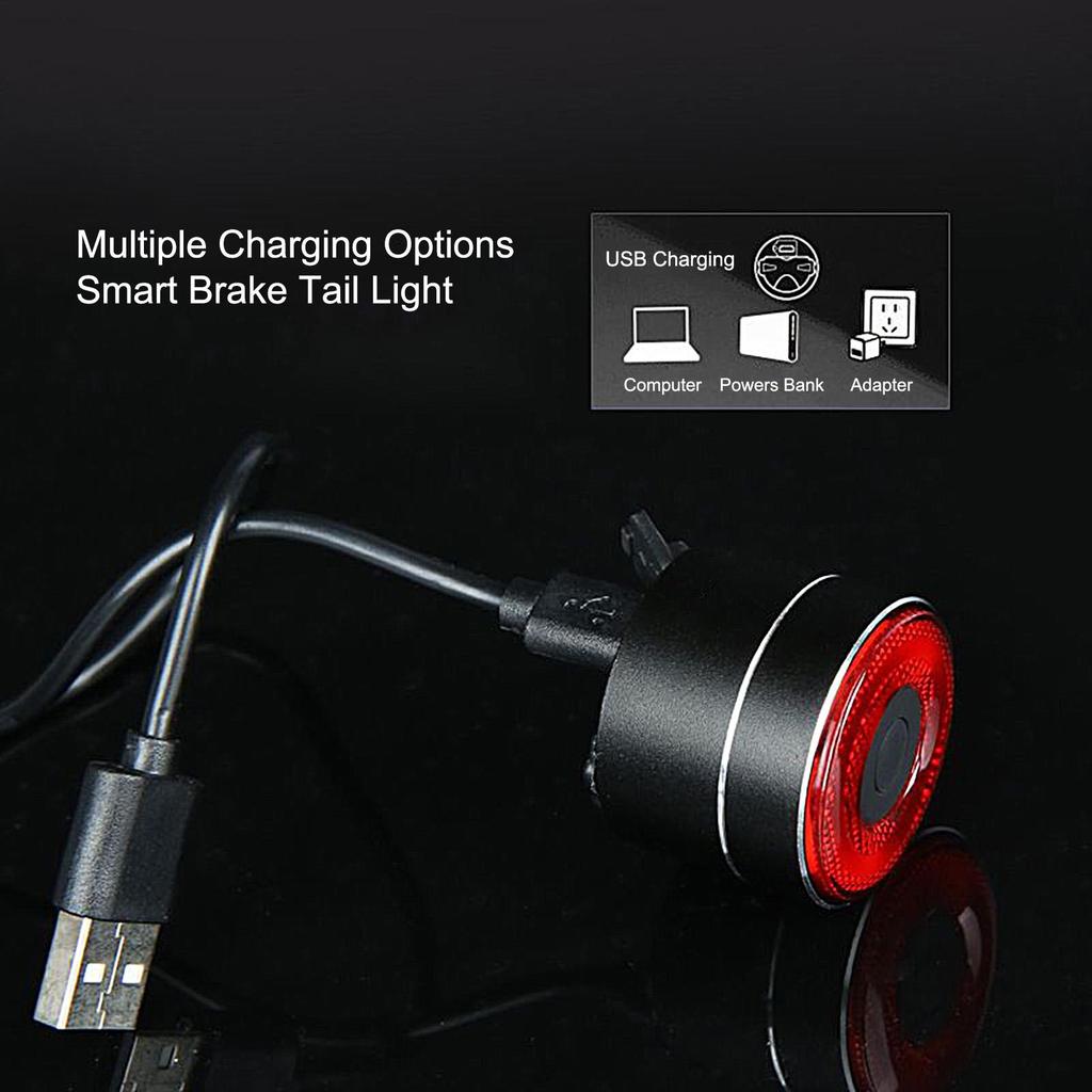 Bicycle Brake Light LED Smart Bikt Rear Sensing Light High Lumen Back Brake Lamp For Riding Mountain Road Daily Commuting