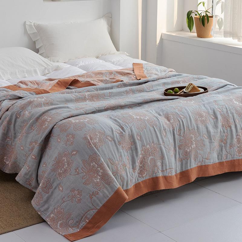 Japanese Throw Blanket Cotton Gauze Towel Four Seasons Bedspread Soft Leisure Blanket Single Double Dormitory Home Sofa Cover