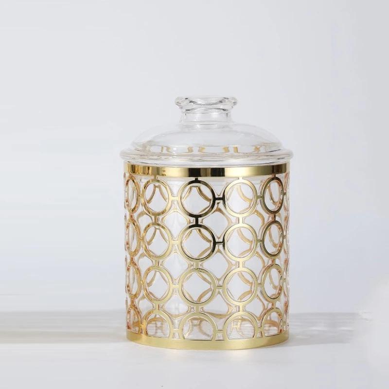 

Golden Transparent Acrylic Sealed Jar Whole Grains Moisture-proof Storage Box Dry Goods Storage Jar Kitchen Household Sealed Jar