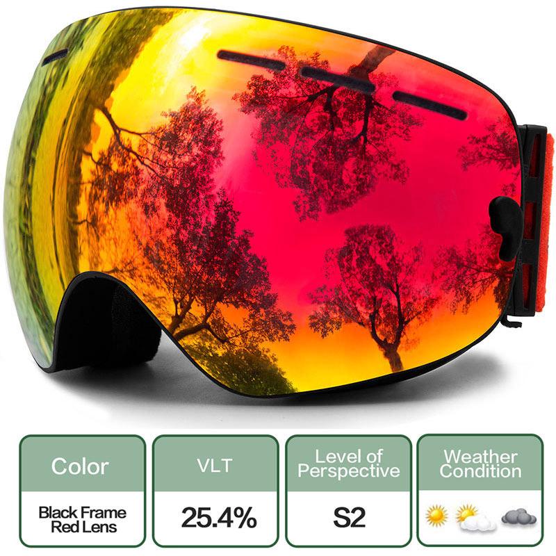 Ski Goggles Winter Snow Sports Anti-fog UV Protection for Men Women Youth Interchangeable Lens Premium Goggles