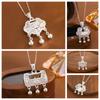 990 Sterling Lucky Lock Necklace Women New Chinese Style Hollow Pendant Clavicle Chain