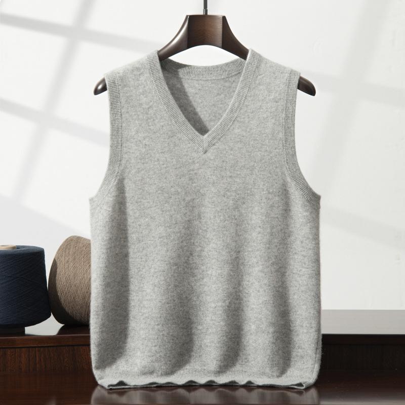V-neck cashmere vest cashmere shirt pullover knitted sleeveless vest skin-friendly and warm sweater vest versatile