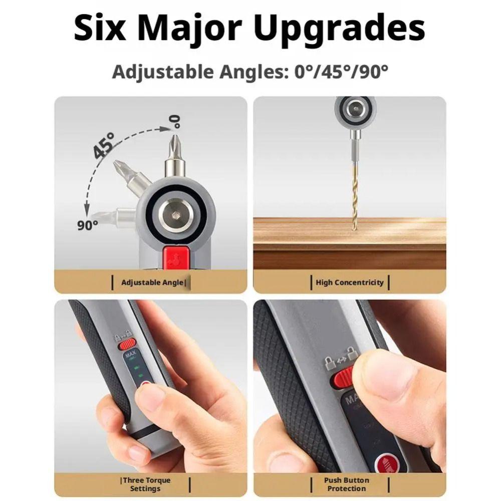 4 V Electrical Screwdriver Set Ergonomic Pen Shaped Power Drill Smart with LED Light Cordless Screwdriver Electrician Tool