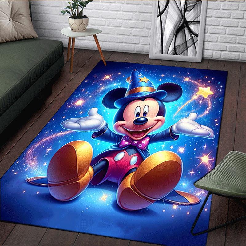 1pc Mickey Pattern Area Rug Soft Flannel Floor Mat for Living Room,Office,Bedroom and Carpet