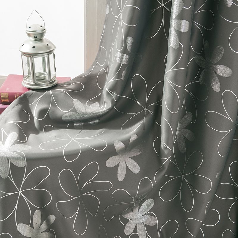 

2-панельные шторы Star Blackout для спальни, серые шторы на окна, серебряная фольга, напечатанная в комнате, затемняющие панели, люверсы, термоизоляционная штора для детской комнаты 107X160cm-2pcs