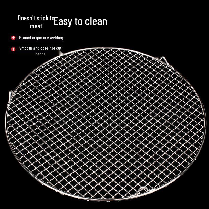 304 Stainless Steel BBQ Grill Net with Legs - Thickened Charcoal Grill Net for Roasting and Tea Brewing