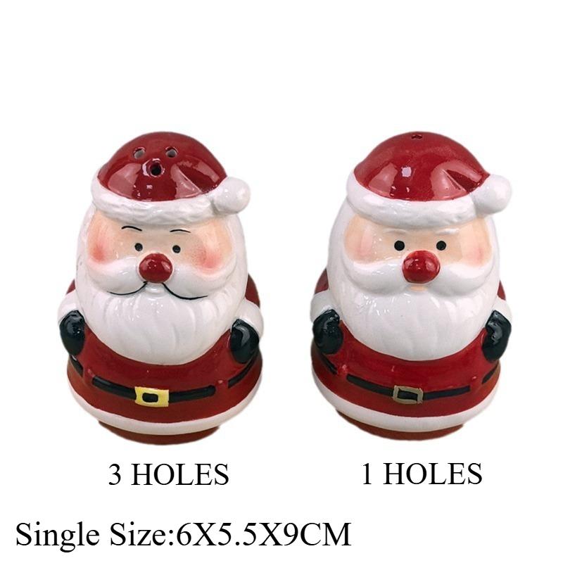 Nordic Creative Ceramic Spice Bottle Santa Claus Pepper Shaker Christmas Desktop Decorations Salt Shaker Kitchen Decoration