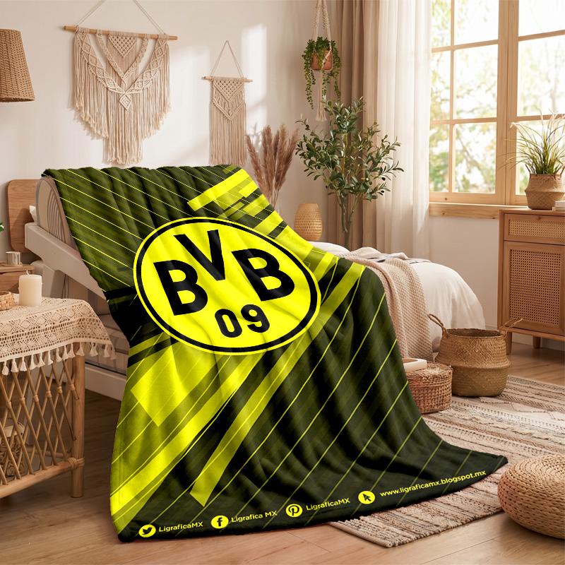 Borussia Dortmund Print Flannel Blanket Soft Warm Sofa Bed Throw Blanket For Home Office Bedroom