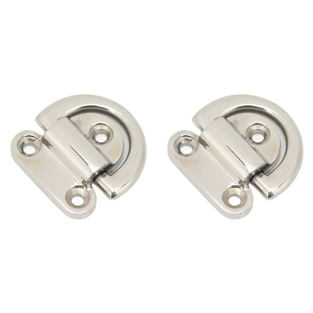 Stainless Steel Marine Folding Pad Eye Cleat Heavy Duty D Ring Tie Down 60x58mm for Boat Yacht