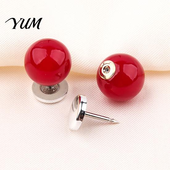 Clothes Fixing Clips for Necklines 5Pcs Fake Pearl Buttons Clothing, Removable Decorative Brooch Pins, No Cardigan Closure Fasteners Sew Safety