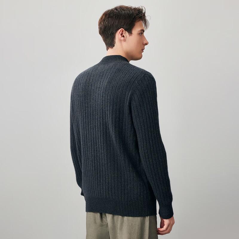 KEMENG BOCA Men's Thickened Half-Zip Cashmere Sweater