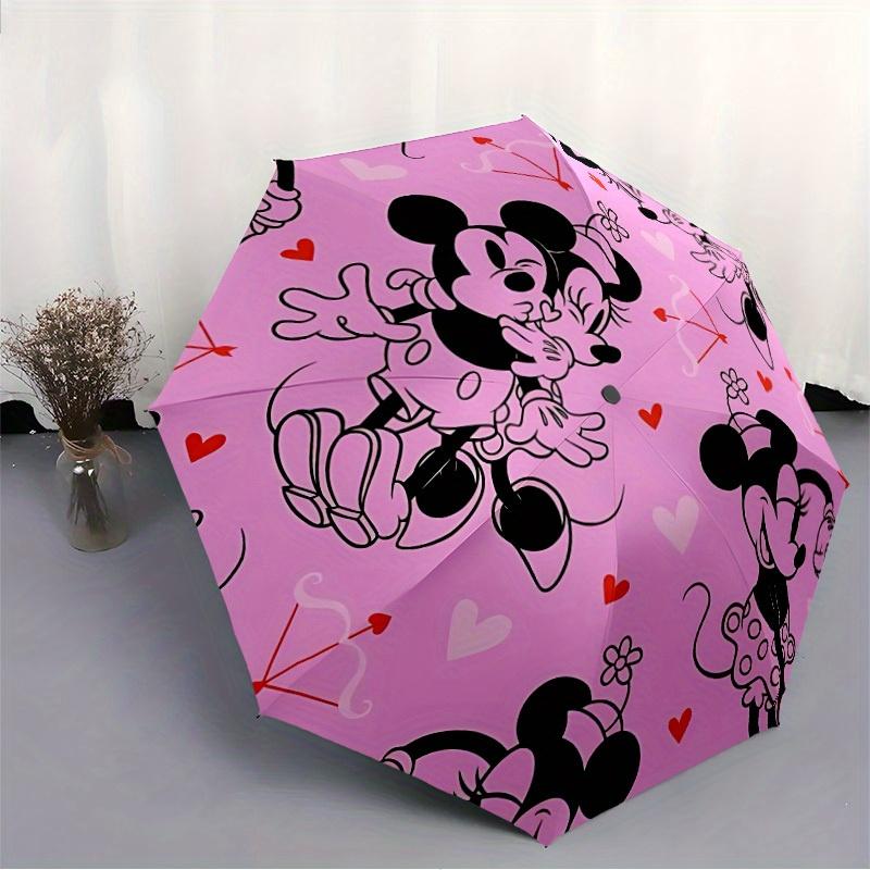 1pc Mickey Minnie, Valentine's Day Automatic Folding Umbrella, Compact Portable Travel Umbrella, Perfect Gift for Friends  Yy250806022
