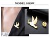 Cazador Stainless Steel Dove of Peace Pigeon Bird Lapel Pins Brooch for Women Men Olive Branch Badges on Backpack Jewelry Gift