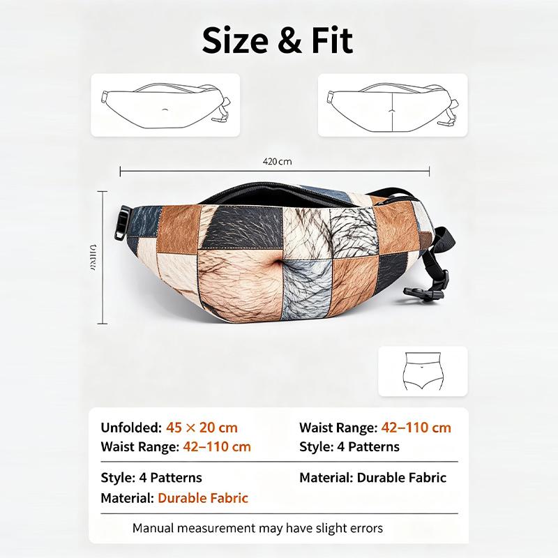 Creative Fake Belly Waist Bag Beer Belly Fanny Pack Funny Gag Gift Party Festival Cosplay Costume Outdoor Sports Waist Bag