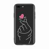 Black Case for Xiaomi Redmi 13C Note 9 iPhone XR 7 8 14 15 11 12 13 X XS Pro Max Samsung A25 S23 S24 FE Ultra Plus Finger Love