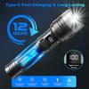 5 Modes USB Rechargeable LED Flashlight Powerful Zoom Torch with COB Side Lights Outdoor Emergency Lantern Camping Portable Lamp