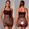 Super Sexy Backless Dress Fishing Net Mesh See Through Hollow Skirt Female Erotic Costume Fishnet Mini Short Skirt Sex Clothes