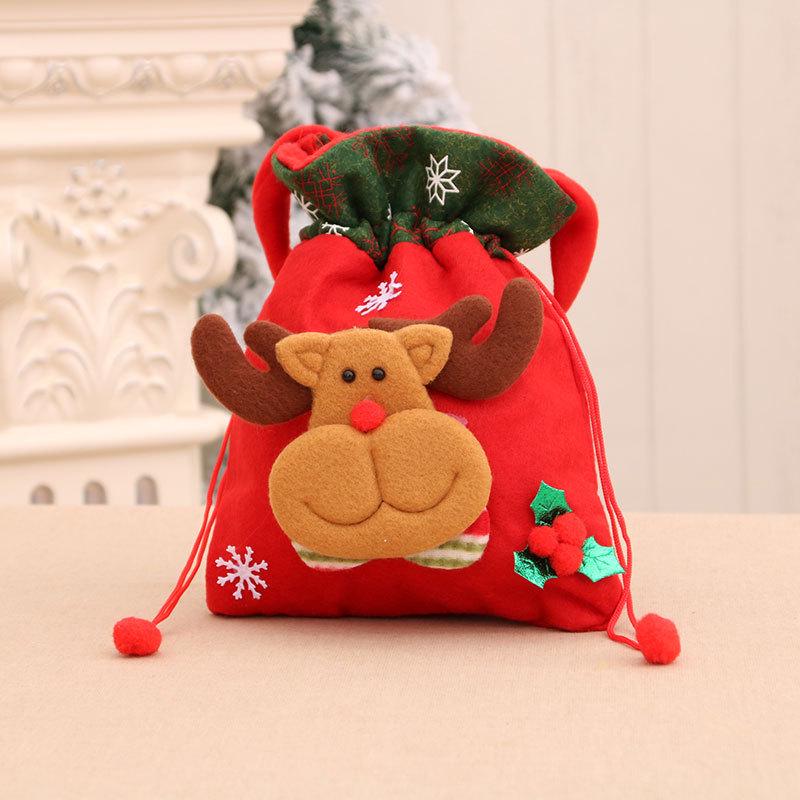 Christmas Eve Children's Apple Drawstring Gift Tote