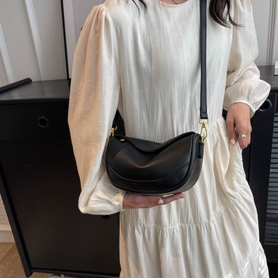 Sac à main en cuir souple pour femmes, petits sacs Hobo mignons et simples de styliste, sac à bandoulière de couleur unie