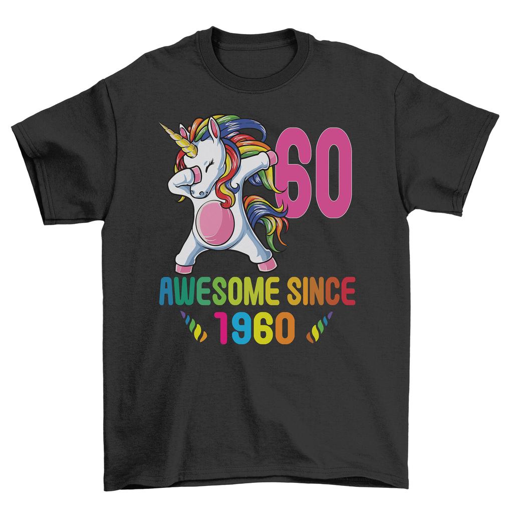 Awesome Unicorn Birthday - 60th T-Shirt Mens Womens Tees Top - Magical and Majestic! Funny T-Shirt Mens Womens Tees Top, U