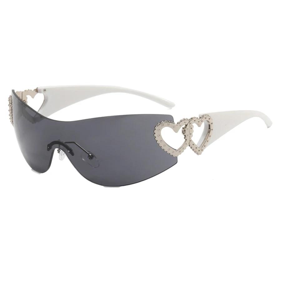 Frameless Y2K Women's Future Style Sun Glasses Fashion Love Sunglasses Luxury Designer PC Sunscreen Sunglass gafas de sol mujer