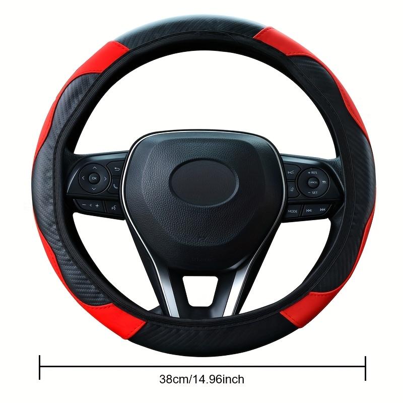 Universal Car Steering Wheel Cover, Carbon Fiber Elastic, Wear-resistant, Non-slip, No Inner Ring, for Car