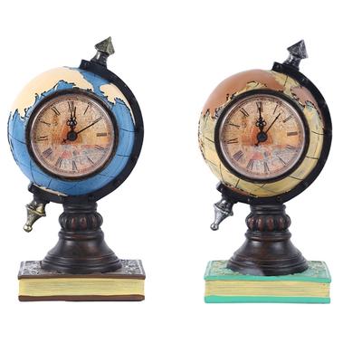 Stylish Book Inspired Clock Decor Resin Globe Ornament Perfect for Home Office Christmas Gifts