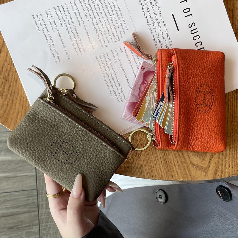 2025 Women's Genuine Leather Coin Purse: Exquisite High-End Compact Wallet with Zipper