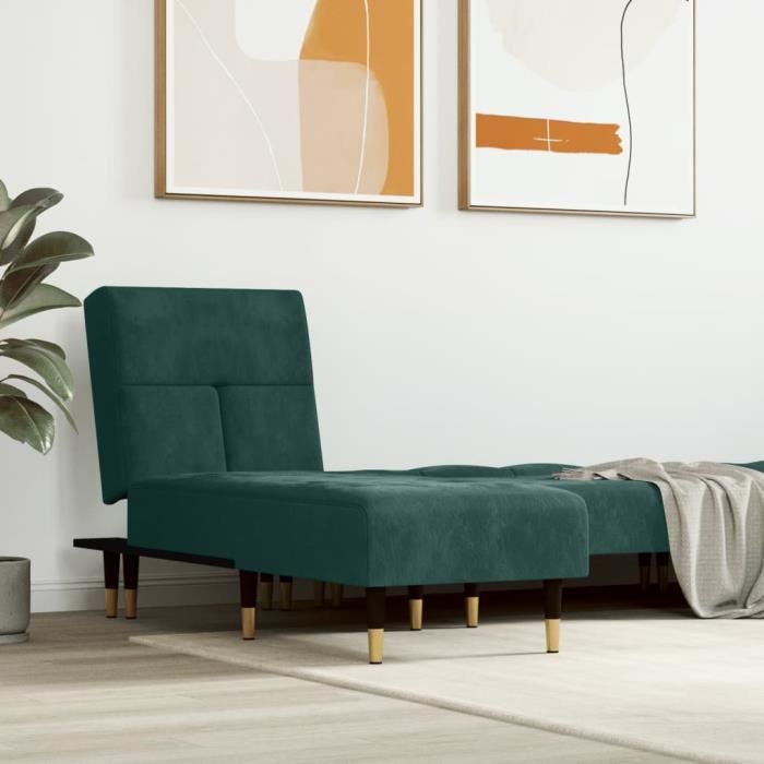 VidaXL Chaise Longue Dark Green Velvet 352810