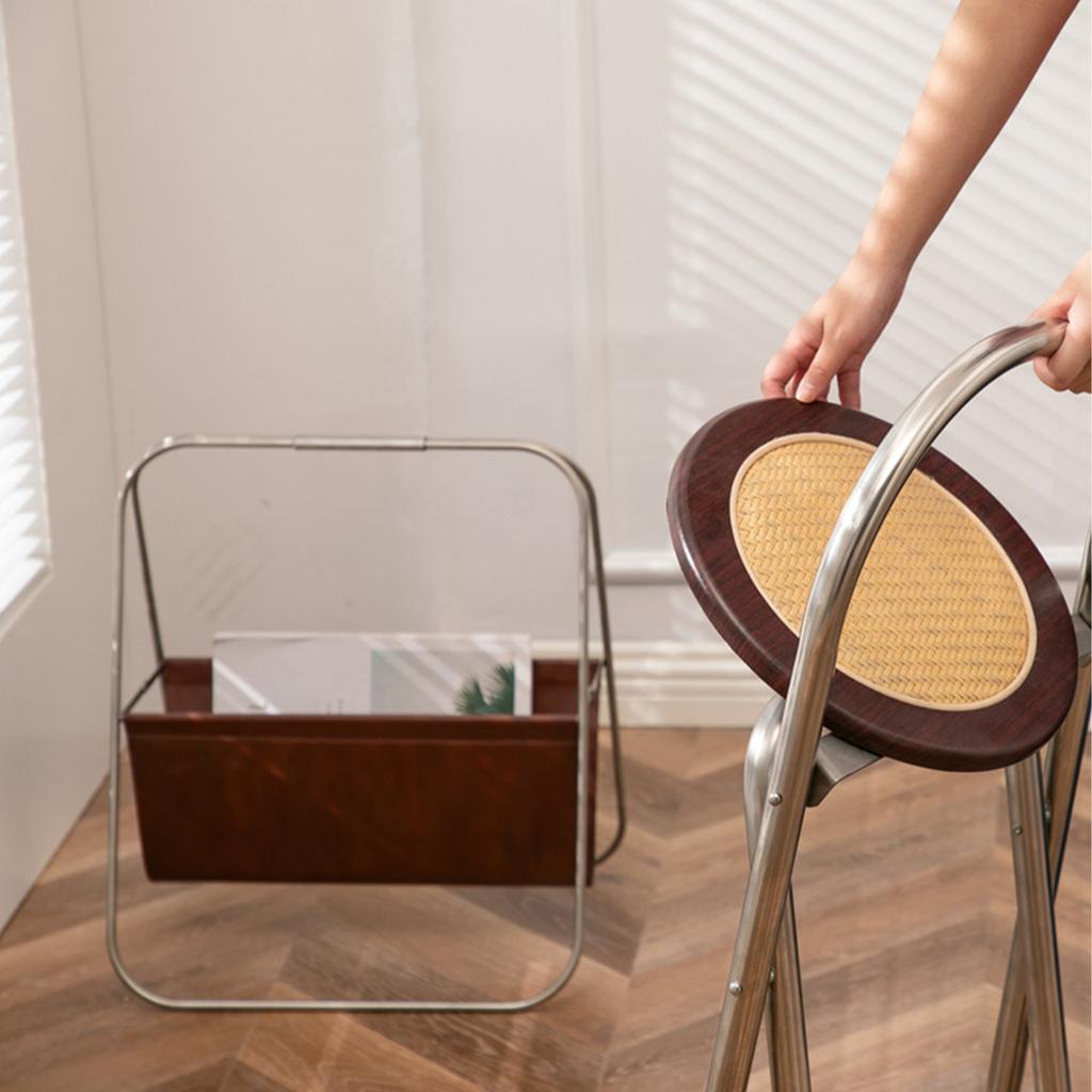 Zeitschriftenständer Edelstahl Leder Stabil Tragfähig Elegant Bodenstehend Buch Zeitung