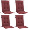 Low Backrest Chair Cushions 4 Pcs. Melange Wine Red 100x50x4 Cm Fabric