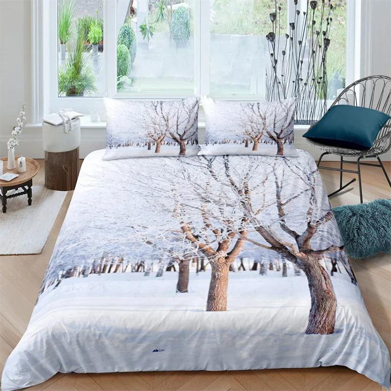 Comforter Tree Branches Botanical Leaves Print Bedding Set Polyester Nature Tree Comforter Queen Full For Kids Adults