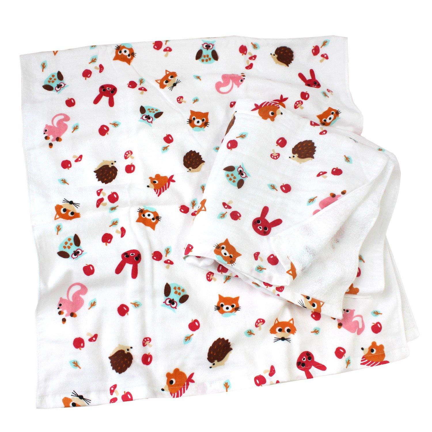 

hiorie Bath Girl Print Gauze Set of Animal Senshu Towel (Hiorie) Japanese-Made Towels, Towels, 2, Print,
