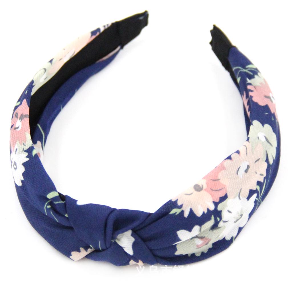 Women's Fashion Cross Knot Printed Headband Hair Accessory