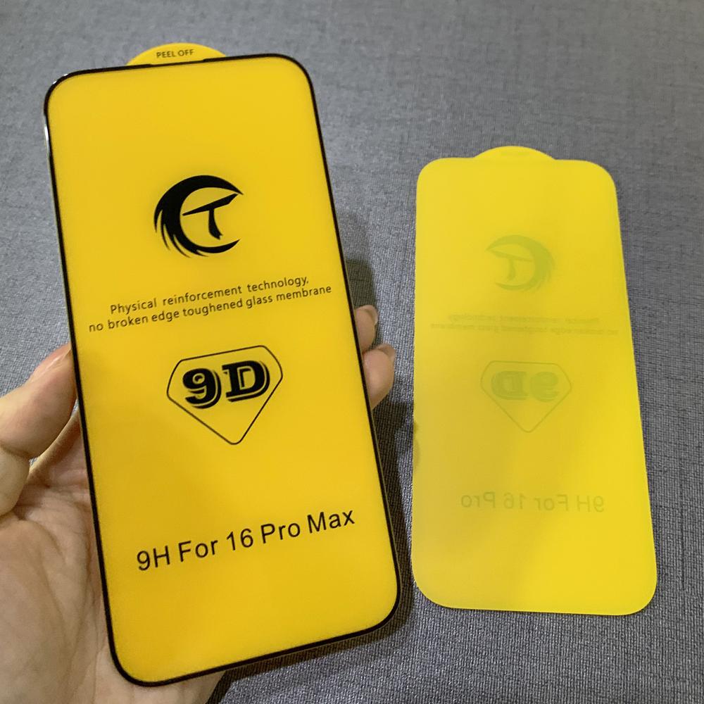 Screen Protector 9D CT Tempered Glass with Big Curve 330 Thick Glue Bubble-Free Film for iPhone 16 Plus Mobile Phone