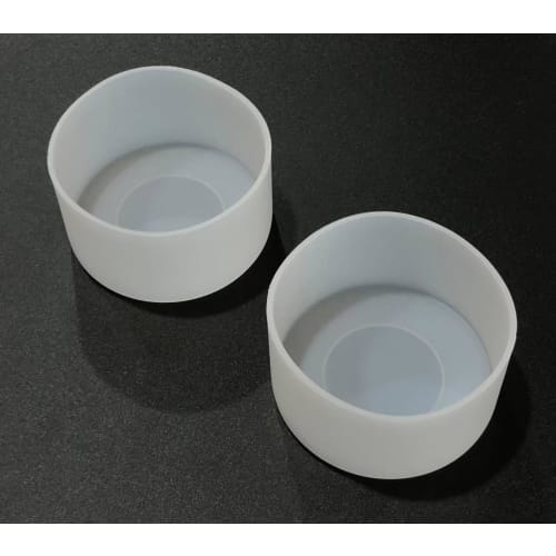 Audiophile Water Bottle Bottom Cover, Silicone Rubber, Non-Slip, Shockproof, Protective, Scratch-Resistant, 7.5cm Diameter, Clear, Set of 2