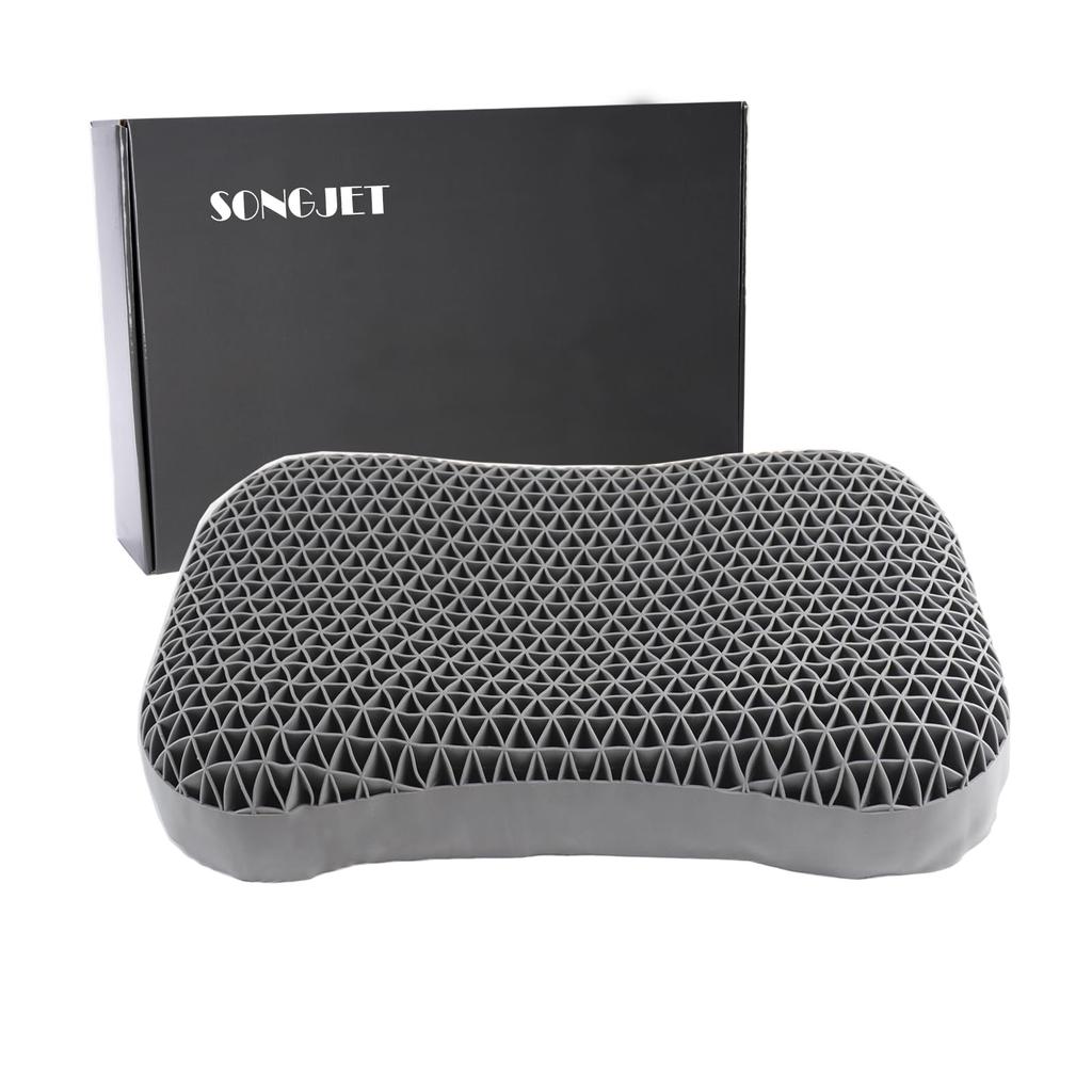 Zero Gravity Gel Pillow, Washable, Breathable TPE Pillow with Memory Foam Honeycomb Structure, Ergonomic, Pressure-Relieving, Suitable for Side and