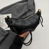 2026 Retro Trend Solid Color Splicing Leather Shoulder Bag Women Korean Fashion Lady Dumpling Crossbody Bag Handbags and Purses
