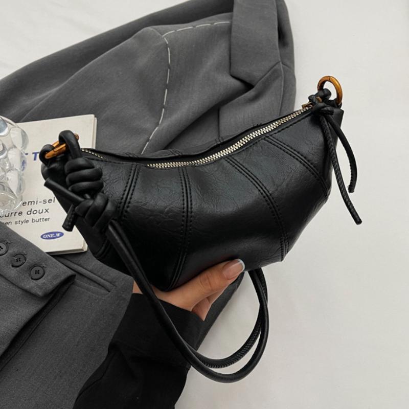 

2026 Top-Tier Velvet Material Shoulder Bag with Zipper - Solid Color, Simple Fashionable Design, Soft Western Crossbody Style