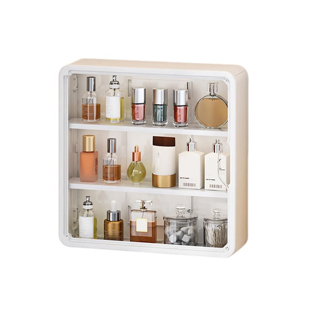 

Настенные витрины для косметики Водонепроницаемый ящик для хранения косметики Контейнер для ухода за кожей Ванная комната White-S