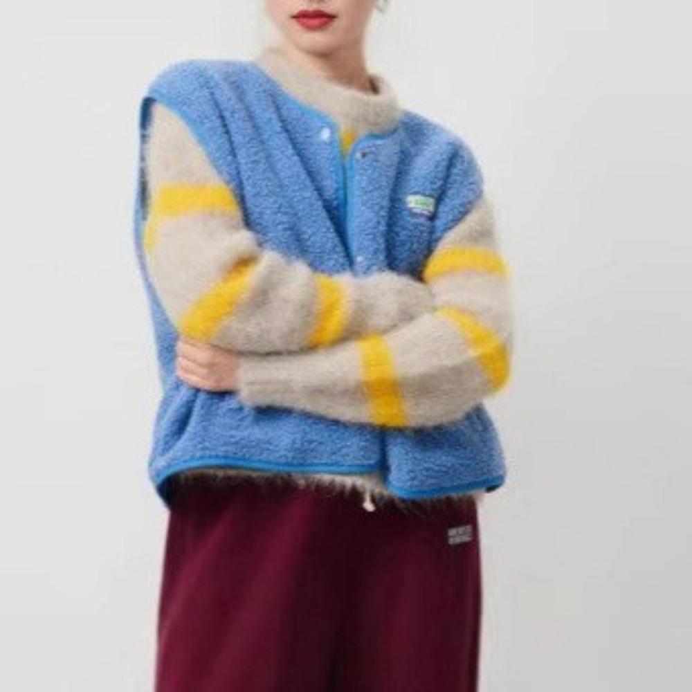 Women's Sleeveless Fleece Vest, Casual Loose Single Breasted Sherpa Waistcoat Open Front Warm Teddy Vest Outerwear for Spring Autumn