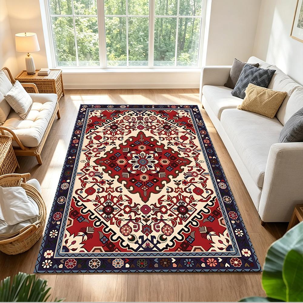 Elegant Floral Pattern Design Non-Slip Home Carpet Design for Office Decor Living Room Gift