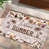 1pc "Welcome Summer" Beach-Themed Welcome Mat - Non-Slip, Machine Washable Polyester, Summer Theme Decor Durable Welcome Mat