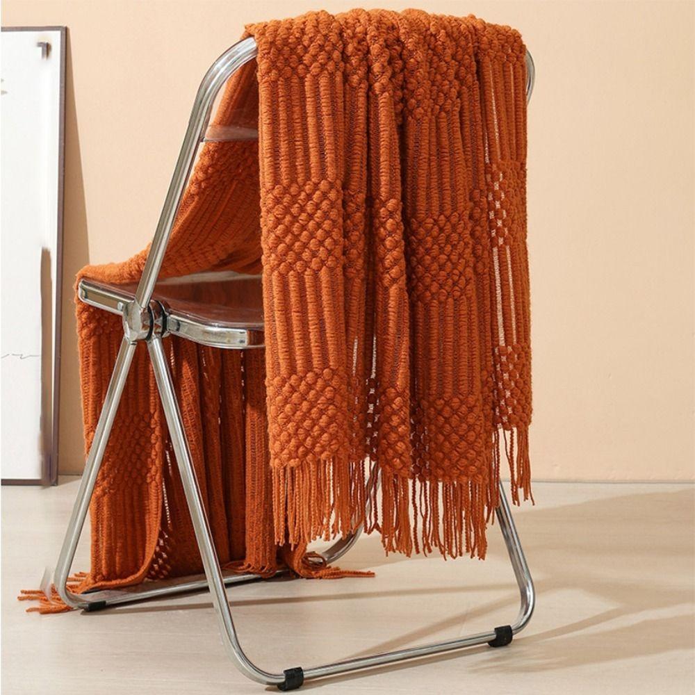 Atmungsaktive nordische Strickdecke Hautfreundliche Nickerchen-Decke Universelle Sofa-Karodecke Hotel